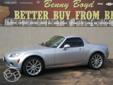 .
2008 Mazda MX-5 Miata
$16990
Call (806) 300-0531 ext. 451
Benny Boyd Lubbock Used
(806) 300-0531 ext. 451
5721-Frankford Ave,
Lubbock, Tx 79424
Priced below NADA Retail!!! Why pay more for less... Includes a CARFAX buyback guarantee! All smiles!! This