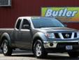 Price: $16975
Make: Nissan
Model: Frontier
Color: Gray
Year: 2008
Mileage: 64600
Only $285 per month for 72 months to qualified buyers! * *Sales tax and DMV fees extra. 6 month 6, 000 mile powertrain warranty. Extended warranties available. Visit Butler