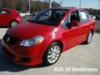 Â .
Â 
2008 Suzuki SX4
$10988
Call (877) 638-8845 ext. 41
Kia of Anderson
(877) 638-8845 ext. 41
5281 highway 76,
Pendleton, SC 29670
Please call us for more information.
Vehicle Price: 10988
Mileage: 64015
Engine: Gas I4 2.0L/122
Body Style: Sedan