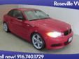 Roseville VW
Have a question about this vehicle?
Call Internet Sales at 916-877-4077
Click Here to View All Photos (38)
2009 BMW 1 Series 135i Pre-Owned
Price: $29,288
Model: 1 Series 135i
Mileage: 19092
Exterior Color: Red
Engine: 3.0L I6 DOHC 24V