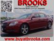 Price: $13995
Make: Chevrolet
Model: Malibu
Color: Red
Year: 2009
Mileage: 66763
No trip is too far, nor will it be too boring*** CARFAX 1 owner and buyback guarantee! Does it all!! ! Less than 21k Miles... Safety equipment includes: ABS, Traction