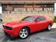 Â .
Â 
2009 Dodge Challenger SE
$19997
Call (254) 870-1608 ext. 173
Benny Boyd Copperas Cove
(254) 870-1608 ext. 173
2623 East Hwy 190,
Copperas Cove , TX 76522
This Challenger has a clean CarFax history report and is in great condition. Non-Smoker. Premium