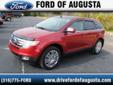 Steven Ford of Augusta
Free Autocheck!
Â 
2009 Ford Edge ( Click here to inquire about this vehicle )
Â 
If you have any questions about this vehicle, please call
Ask For Brad or Kyle 888-409-4431
OR
Click here to inquire about this vehicle
Exterior