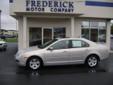 Â .
Â 
2009 Ford Fusion
$15993
Call (877) 892-0141 ext. 93
The Frederick Motor Company
(877) 892-0141 ext. 93
1 Waverley Drive,
Frederick, MD 21702
Vehicle Price: 15993
Mileage: 35920
Engine: Gas I4 2.3L/140
Body Style: Sedan
Transmission: Automatic