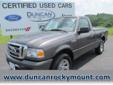 Price: $10938
Make: Ford
Model: Ranger
Color: Dark Shadow Grey Metallic
Year: 2009
Mileage: 72422
INCLUDED IN THE PURCHASE PRICE IS 12 MONTH OR 12, 000 MILE LIMITED POWER TRAIN WARRANTY!! 2D Standard Cab, 2.3L I4 DOHC, 5-Speed Automatic with Overdrive,
