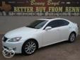 .
2009 Lexus IS 250
$20550
Call (806) 300-0531 ext. 415
Benny Boyd Lubbock Used
(806) 300-0531 ext. 415
5721-Frankford Ave,
Lubbock, Tx 79424
SPECIAL WEB PRICING* Blow out pricing!!! Priced below NADA Retail** I'm what you call a smooth operator and