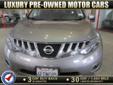 LUXURY PREOWNED MOTORCARS
8559 E ARTESIA BLVD, BELLFLOWER, California 90706 -- 888-208-5554
2009 Nissan Murano SL w/ NAVIGATION Pre-Owned
888-208-5554
Price: $24,950
Click Here to View All Photos (17)
Description:
Â 
WOW! This 2009 Nissan Murano SL has it