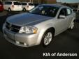 Â .
Â 
2010 Dodge Avenger
$15888
Call (877) 638-8845 ext. 31
Kia of Anderson
(877) 638-8845 ext. 31
5281 highway 76,
Pendleton, SC 29670
Please call us for more information.
Vehicle Price: 15888
Mileage: 43781
Engine: Gas I4 2.4L/144
Body Style: Sedan