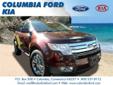 Â .
Â 
2010 Ford Edge
$25989
Call (860) 724-4073 ext. 272
Columbia Ford Kia
(860) 724-4073 ext. 272
234 Route 6,
Columbia, CT 06237
There are SUVs, and then there are SUVs like this superior Edge.. Real gas sipper!!! 23 MPG Hwy!!! New Inventory!!! All
