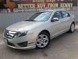 .
2010 Ford Fusion SE
$12594
Call (806) 686-0597 ext. 162
Benny Boyd Lamesa Chevy Cadillac
(806) 686-0597 ext. 162
2713 Lubbock Highway,
Lamesa, Tx 79331
This Ford Fusion is an One Owner in great condition. Power Windows, Locks and seat. Steering wheel
