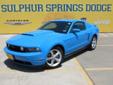 Â .
Â 
2010 Ford Mustang GT
$22900
Call (903) 225-2865 ext. 234
Sulphur Springs Dodge
(903) 225-2865 ext. 234
1505 WIndustrial Blvd,
Sulphur Springs, TX 75482
THIS WILL GRAB EVERYONES ATTENTION THE 2010 FORD MUSTANG GT GRABBER BLUE WILL DO JUST THAT WHEN