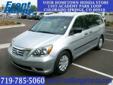 Â .
Â 
2010 Honda Odyssey
$20852
Call 719-785-5060
Front Range Honda
719-785-5060
1103 Academy Park Loop,
Colorado Springs, CO 80910
Odyssey LX and 1 owner trade in. Wow! Where do I start?! Best deal in Colorado Springs! 150 point inpection by certified