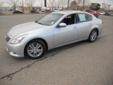 .
2010 Infiniti G37 Sedan
$22995
Call (505) 431-6810 ext. 56
Garcia Kia
(505) 431-6810 ext. 56
7300 Lomas Blvd NE,
Albuquerque, NM 87110
ONE OWNER new car trade-in! This LIKE-NEW G37 drives unbelievably, powerful and fast, but with a refined ride that