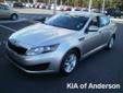 Â .
Â 
2011 Kia Optima
$22278
Call (877) 638-8845 ext. 50
Kia of Anderson
(877) 638-8845 ext. 50
5281 highway 76,
Pendleton, SC 29670
Please call us for more information.
Vehicle Price: 22278
Mileage: 17974
Engine: Gas I4 2.4L/144
Body Style: Sedan