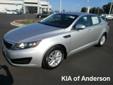 Â .
Â 
2011 Kia Optima
$22000
Call (877) 638-8845 ext. 58
Kia of Anderson
(877) 638-8845 ext. 58
5281 highway 76,
Pendleton, SC 29670
Please call us for more information.
Vehicle Price: 22000
Mileage: 19125
Engine: Gas I4 2.4L/144
Body Style: Sedan