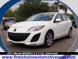 Â .
Â 
2011 Mazda Mazda3
$16900
Call 850-232-7101
Auto Outlet of Pensacola
850-232-7101
810 Beverly Parkway,
Pensacola, FL 32505
Vehicle Price: 16900
Mileage: 17716
Engine: Gas I4 2.0L/122
Body Style: Sedan
Transmission: Automatic
Exterior Color: White