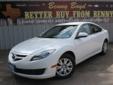 .
2011 Mazda Mazda6
$15980
Call (512) 948-3430 ext. 76
Benny Boyd CDJ
(512) 948-3430 ext. 76
601 North Key Ave,
Lampasas, TX 76550
This Mazda6 is an One Owner in great condition. Dark Tint. Power Windows and Locks. Steering Wheel Controls. Smooth