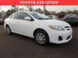 2011 Toyota Corolla LE FWD - $14,193
Looks Fantastic! Certified! Carfax One Owner! 34.0 MPG! Low miles with only 26,763 miles! This near new Toyota Corolla LE FWD has a great looking Super White exterior and a Gray interior! Our pricing is very