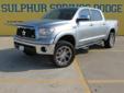 Â .
Â 
2011 Toyota Tundra 4WD Truck LTD
$41900
Call (903) 225-2865 ext. 273
Sulphur Springs Dodge
(903) 225-2865 ext. 273
1505 WIndustrial Blvd,
Sulphur Springs, TX 75482
ONE OWNER SUPER CLEAN DURABLE - RUGGED 2011 Toyota Tundra 4WD Limited Crew Cab 4 WD
