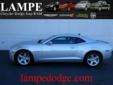 Â .
Â 
2012 Chevrolet Camaro
$22995
Call (559) 765-0757
Lampe Dodge
(559) 765-0757
151 N Neeley,
Visalia, CA 93291
We won't be satisfied until we make you a raving fan!
Vehicle Price: 22995
Mileage: 18090
Engine: Gas V6 3.6L/217
Body Style: Coupe