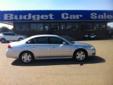 Budget Car Sales
2801 w 45th Ave. Amarillo, TX 79110
(806) 355-3324
2012 Chevrolet Impala Silver / Gray
65,256 Miles / VIN: 2G1WG5E31C1267025
Contact Art Gustin
2801 w 45th Ave. Amarillo, TX 79110
Phone: (806) 355-3324
Visit our website at
