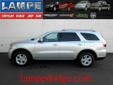 .
2012 Dodge Durango
$28995
Call (559) 765-0757
Lampe Dodge
(559) 765-0757
151 N Neeley,
Visalia, CA 93291
We won't be satisfied until we make you a raving fan!
Vehicle Price: 28995
Mileage: 26662
Engine: Gas/Ethanol V6 3.6L/220
Body Style: Suv