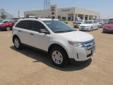Â .
Â 
2012 Ford Edge 4dr SE FWD
$29865
Call (877) 318-0503 ext. 503
Stanley Ford Brownfield
(877) 318-0503 ext. 503
1708 Lubbock Highway,
Brownfield, TX 79316
White Suede exterior and Agate interior, SE trim. CD Player, 101A EQUIPMENT GROUP ORDER CODE ,