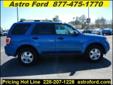 .
2012 Ford Escape
$19900
Call (228) 207-9806 ext. 113
Astro Ford
(228) 207-9806 ext. 113
10350 Automall Parkway,
D'Iberville, MS 39540
Some say you can't buy peace of mind, but with safety features like front driver and passenger airbags, electronic