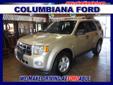 Â .
Â 
2012 Ford Escape XLT
$22988
Call (330) 400-3422 ext. 233
Columbiana Ford
(330) 400-3422 ext. 233
14851 South Ave,
Columbiana, OH 44408
CARFAX: Buy Back Guarantee, Clean Title, No Accident. 2012 Ford Escape XLT. $500 below NADA Retail Value. $500
