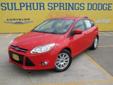 Â .
Â 
2012 Ford Focus SE
$16991
Call (903) 225-2865 ext. 235
Sulphur Springs Dodge
(903) 225-2865 ext. 235
1505 WIndustrial Blvd,
Sulphur Springs, TX 75482
2012 FORD FOCUS SE HATCHBACK GREAT GAS SAVER LOW MILES LOOK AT ALL THE OPTIONS THIS ONE HAS: Vehicle