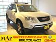 Price: $32990
Make: GMC
Model: Acadia
Color: White Diamond
Year: 2012
Mileage: 29922
Designed to exceed expectations, built to back you up and engineered to make it all easy, Acadia is the crossover that sets standards in its class. This is the prefect