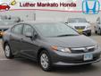 Price: $16998
Make: Honda
Model: Civic
Color: Gray
Year: 2012
Mileage: 9500
Check out this Gray 2012 Honda Civic LX with 9,500 miles. It is being listed in Mankato, MN on EasyAutoSales.com.
Source: