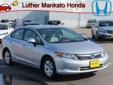 Price: $15998
Make: Honda
Model: Civic
Color: Silver
Year: 2012
Mileage: 33654
CARFAX 1-Owner. EPA 39 MPG Hwy/28 MPG City! LX trim. CD Player, iPod/MP3 Input, Head Airbag. SEE MORE! ======KEY FEATURES INCLUDE: iPod/MP3 Input, CD Player, Side Head Air Bag,