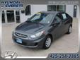 2012 Hyundai Accent GLS - $10,296
Hyundai Certified! EVERY PRE-OWNED VEHICLE COMES WITH OUR 7 DAY EXCHANGE GUARANTEE (-day-exchange), A FULL TANK OF GAS, AND YOUR FIRST OIL CHANGE ON US. IN ADDITION ASK IF THIS VEHICLE QUALIFIES FOR OUR COMPLIMENTARY 3