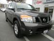 Â .
Â 
2012 Nissan Armada SV
$27933
Call (888) 743-3034 ext. 119
CERTIFIED PRE-OWNED BENEFITS - 142-point Quality Assurance Inspection, Vehicle Title History, 24-hour Toll-Free Roadside Customer Assistance Number, Car Rental Reimbursement, Trip Interruption