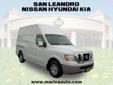 San Leandro Nissan/Hyundai/Kia
1152 Marina Blvd., Â  San Leandro, CA, US -94577Â  -- 888-423-3388
2012 Nissan NV High Roof 2500 V6 SV
Price: $ 32,695
At Marina Auto Center Nissan, located in San Leandro, we offer you a large selection of Nissan new cars,