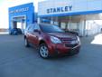 .
2013 Chevrolet Equinox FWD 4dr LT w/1LT
$25999
Call (254) 236-6577 ext. 18
Stanley Chevrolet Buick Marlin
(254) 236-6577 ext. 18
1635 N. Hwy 6 Bypass,
Marlin, TX 76661
Crystal Red Tintcoat exterior and Jet Black interior, LT trim. CD Player, Onboard