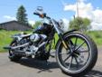 New 2013 Harley Softail Breakout, in Vivid Black, of course!
M.S.R.P. Â  $17,899
The latest Softail to come out of Milwaukee is this big, BOLD perfromance cruiser. The Softail Breakout is a chopped and slammed, 103 cubic inch low slung hotrod! Visit our
