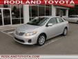 .
2013 Toyota Corolla LE
$17513
Call (425) 341-1789
Rodland Toyota
(425) 341-1789
7125 Evergreen Way,
Financing Options!, WA 98203
ONE OWNER! GREAT GAS SAVINGS! *** JUST ANNOUNCED! 1.9% FOR ALL CERTIFIED MODELS JULY 9, 2013 THROUGH SEPTEMBER 30, 2013. ON