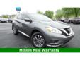 2016 Nissan Murano SV - $31,499
WOW!!! 2016 Nissan Murano SV. Leather, sunroof and ready to go. Save Huge on this Murano Today. Purchase from Bob Hart Chevrolet and you will receive a 10 year or 1 million mile powertrain warranty on this awesome Murano.