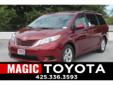 2016 Toyota Sienna LE FWD - $32,410
More Details: http://www.autoshopper.com/new-trucks/2016_Toyota_Sienna_LE_FWD_Edmonds_WA-65967052.htm
Click Here for 13 more photos
Engine: 3.5L DOHC V6 SMPI
Stock #: 61984
Magic Toyota
425-608-4300