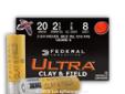 Federal's Ultra Clay & Field line of shotshells are perfect for taking down clays on a skeet, trap or sporting clays field. They're also a great economical choice for a day hunting small birds. Stock up on these 20 gauge Federal Ultra shells and be
