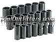 "
S K Hand Tools 87920 SKT87920 20 Piece 3/4"" Drive 6 Point SAE Deep Impact Socket Set
Features and Benefits:
Improved black coating retains more rust preventative compound than black oxide
Neck-down design provides improved access over tapered design