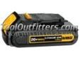 Dewalt Tools DCB201 DWTDCB201 20V MAX Li-Ion Compact Battery Pack (1.5 Ah)
Features and Benefits:
Lightweight design and quick 30 minute charge time
No memory and virtually no self-discharge for maximum productivity and less downtime
Works on all 20V