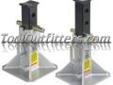 OTC 1780 OTC1780 22-ton Jack Stands (Pair)
Features and Benefits:
Minimum height 13-7/8"
Maximum height 19-7/8"
Reinforced collar to meet newest ANSI PALD test standards
Saddle size 3" x 3-3/4"
11" flat base prevents sinking into the surface
Price: