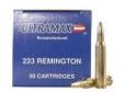 "
Ultramax 223R1 223 Remington Remanufactured by Ultramax 52gr, Jacketed Hollow Point, (Per 50)
The foundation upon which Ultramax built in 1986 remains the same. They are dedicated to provide a top quality product manufactured to exacting standards of