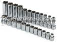 "
S K Hand Tools 89024 SKT89024 24 Piece 3/8"" Drive 6 Point Standard, Deep and Extra Long Deep Metric Socket Set
Features and Benefits:
SuperKromeÂ® finish provides long life and maximum corrosion resistance
SureGripÂ® hex design drives the side of the