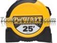 Dewalt Tools DWHT33373L DWTDWHT33373L 25 Ft. Tape Measure
Features and Benefits:
1-1/8" wide blade with 1/8" markings
10 Feet of blade standout
Duo-Durometer blade lock
Mylar blade coating
Hook grabs material from top and bottom
The 10 feet of Blade