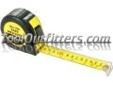"
S&G TOOL AID 15600 SGT15600 25' Tape Measure
Dual color 25' / 7.5m scale graduated every 1/16""-1mm and is easily readable.
Two way locking feature - slide lock holds blade in position or side button holds blade temporarily from retracting.
Industrial