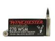 "
Winchester Ammo SBST2705 270 Winchester Short Magnum 270 WSM, 130grain, Ballistic Silvertip, (Per 20)
Supreme accuracy. The solid base boat tail design and special jacket contours deliver excellent long-range accuracy with reduced crosswind drift. The